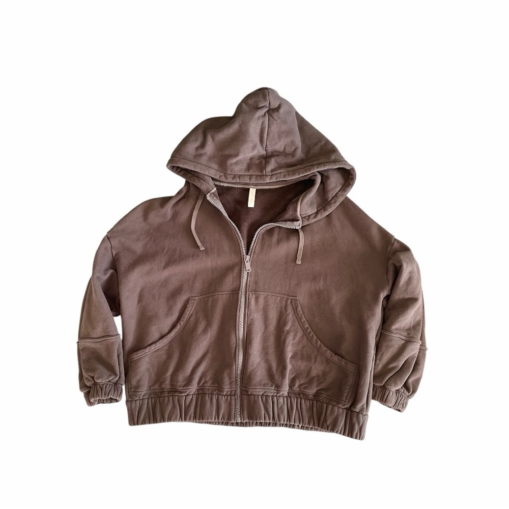 Charcoal Hooded oversized Zip-Up Sweatshirt